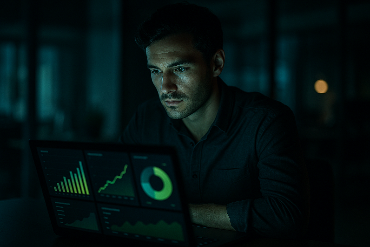 Founder reviewing revenue dashboards